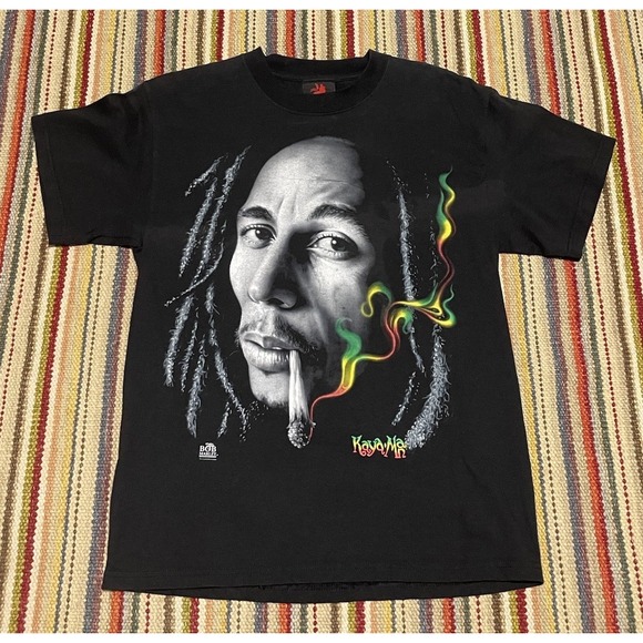 Zion Rootswear Other - Vintage Bob Marley Y2K Front Sided Zion Roots Wear M Black T Shirt Rasta Reggae‎